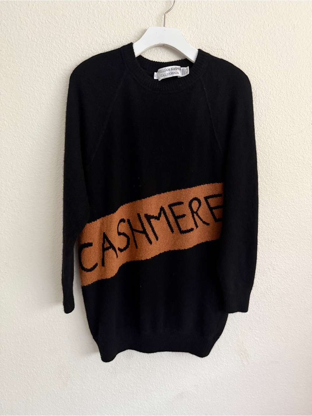 William Kasper California Cashmere Sweater Medium Typography knit
